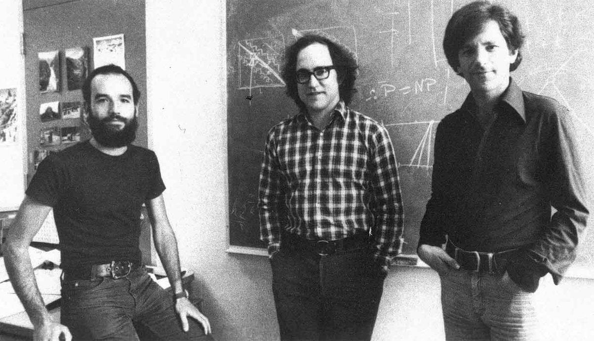 The RSA algorithm originators (right to left): Adi Shamir, Ron Rivest, and Leonard Adleman.