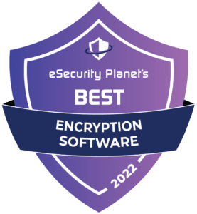 Purple eSecurity Planet Badge: Best Encryption Software 2022.