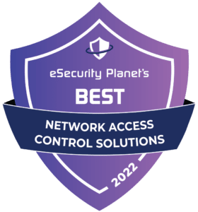 Purple eSecurity Planet Badge: Best NAC Solutions 2022.