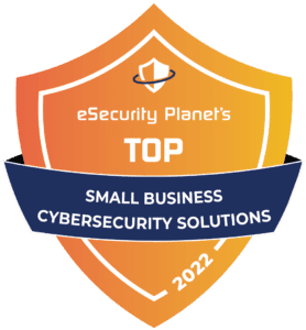 Orange eSecurity Planet Badge: Top Small Business Cybersecurity Solutions 2022.