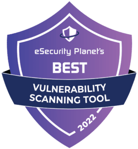 Purple eSecurity Planet Badge: Best Vulnerability Scanning Tool 2022.